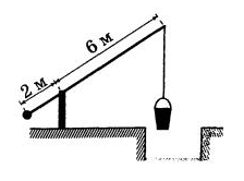 На рисунке колодец с журавлем короткое плечо имеет длину 2 м а длинное 6 м