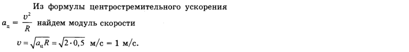 Ответ на вопрос Центростремительное ускорение точки колеса... 